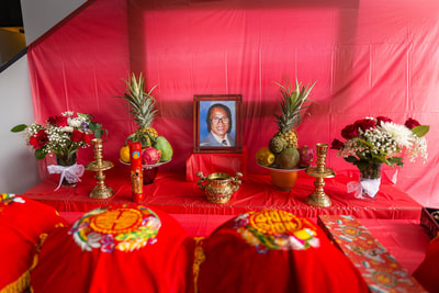 Traditional Vietnamese wedding decor and memorial