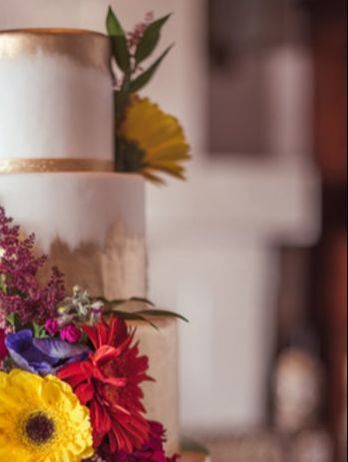 Colorful Gold Wedding Cake