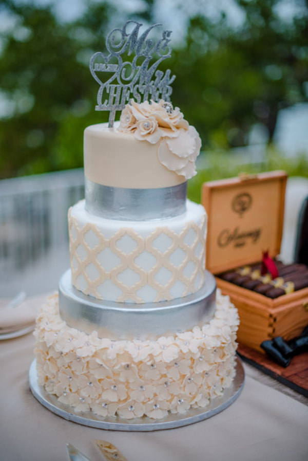 silver Wedding Cake