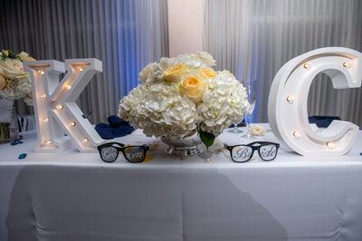 Light up initials and bride and groom sunglasses