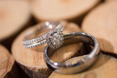 Beautiful diamond wedding ring and grooms ring