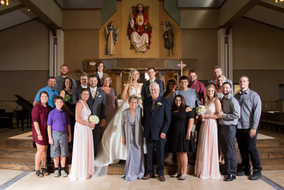 Family photo at the altar