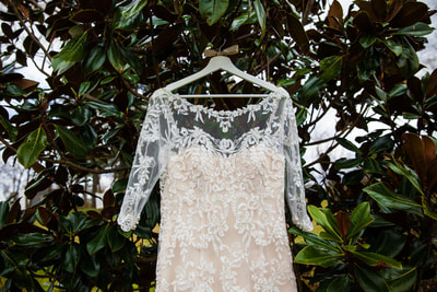 Lacy bridal gown