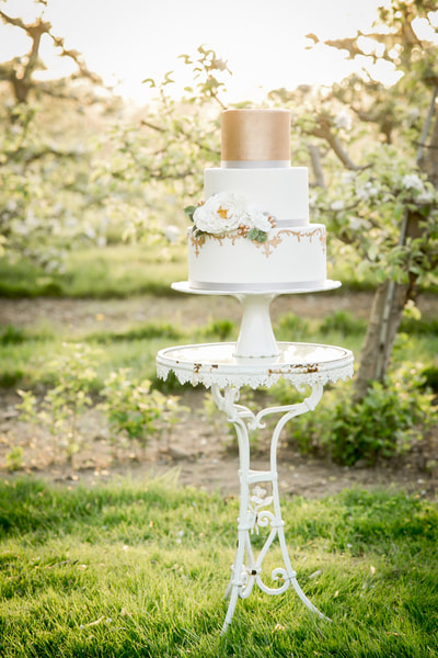 Wedding cake on a stand